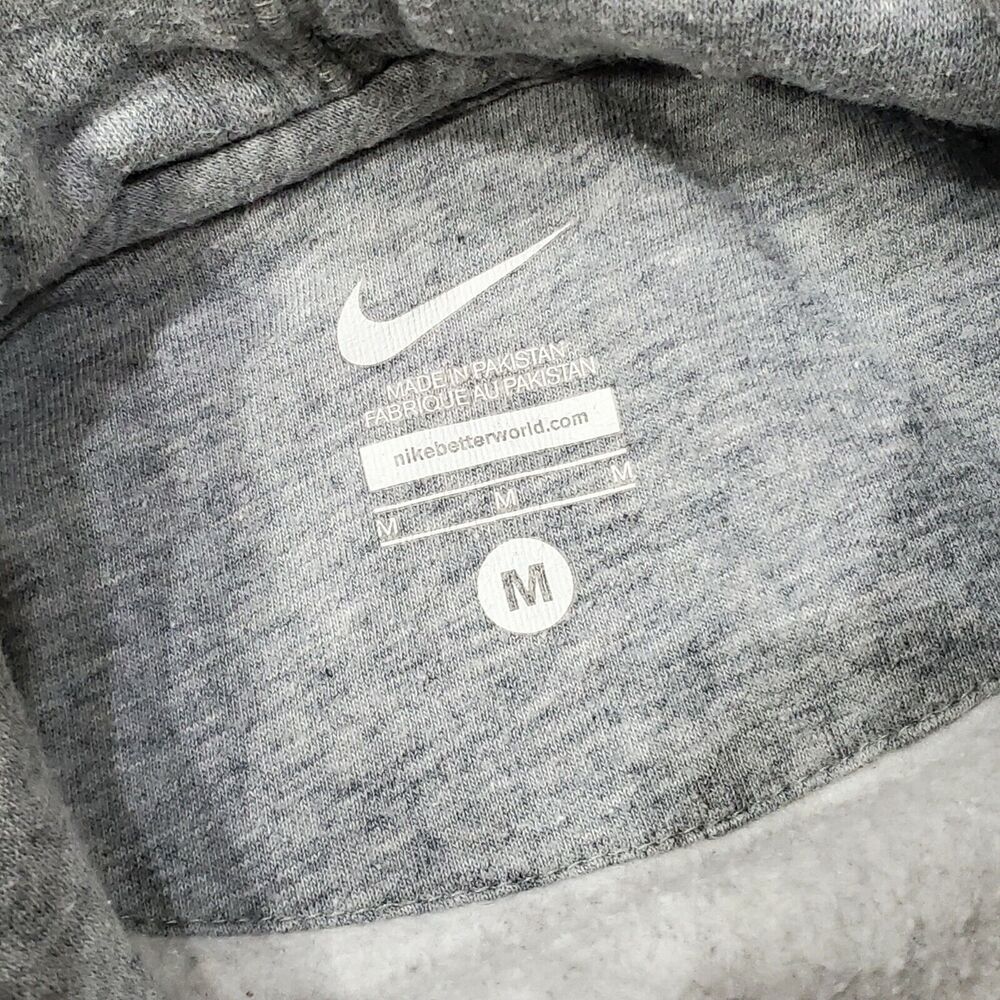 NIKE Sweater Adult Medium Gray JUST DO IT Spell Out Swoosh Pullover Hoodie - Picture 3 of 4